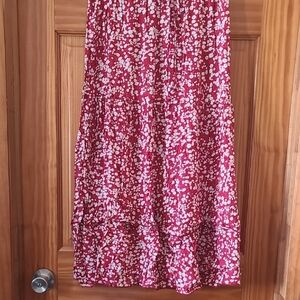 SHEIN Red Floral Maxi Skirt